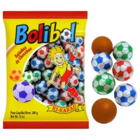 Bolinhas de Futebol Bolibol Sabor Chocolate C/50 Unidades 340g Ki-Kakau