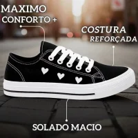 Tênis casual Feminino Coração Leve e Confortável Dia dia