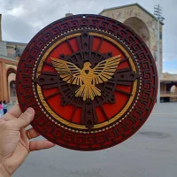 Mandala Adorno Luxo Divino Espirito Santo Item Decorativo MDF 30cm Para O Lar Item De Fé e Amor