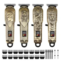 Máquina De Cortar Cabelo Metal Profissional Smart Lcd Barbeador Elétrico dedicada Sem Fio Para Homens salão de beleza